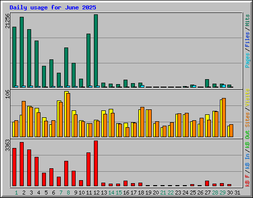 Daily usage for June 2025
