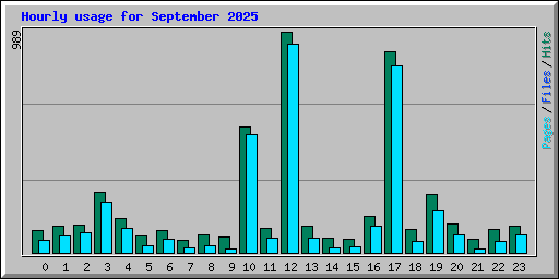 Hourly usage for September 2025