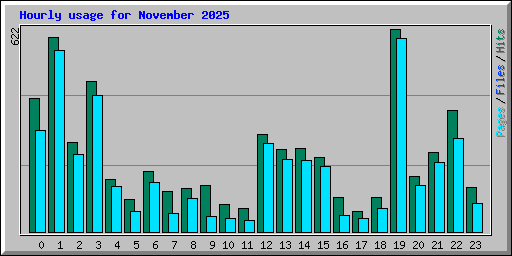 Hourly usage for November 2025